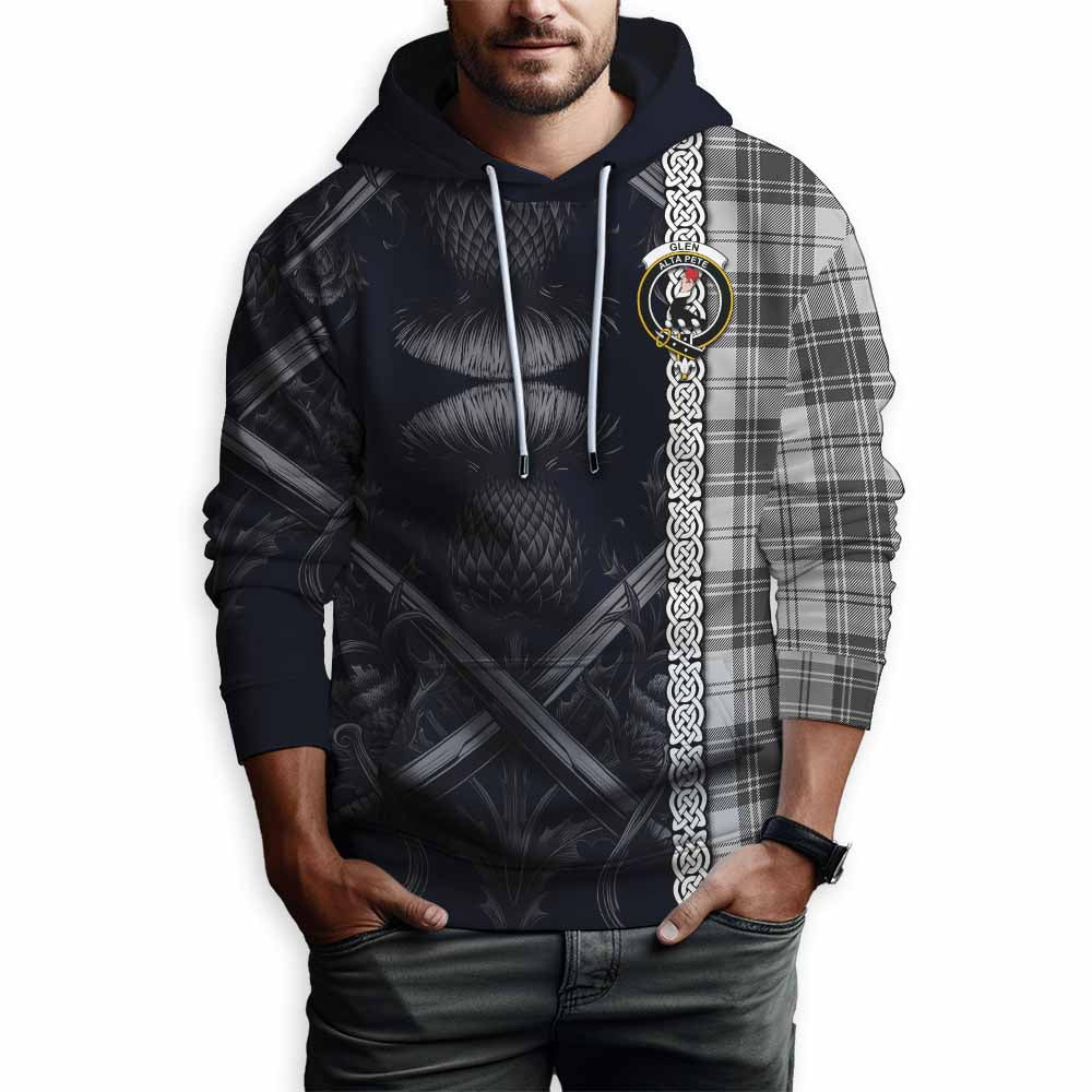 Tartan Vibes Clothing Glen Tartan Hoodie with Family Crest Cross Sword Thistle Celtic Vibes