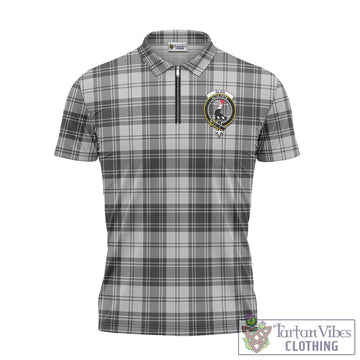 Tartan Vibes Clothing Glen Tartan Zipper Polo Shirt with Family Crest