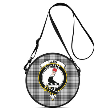 Glen Tartan Round Satchel Bags with Family Crest