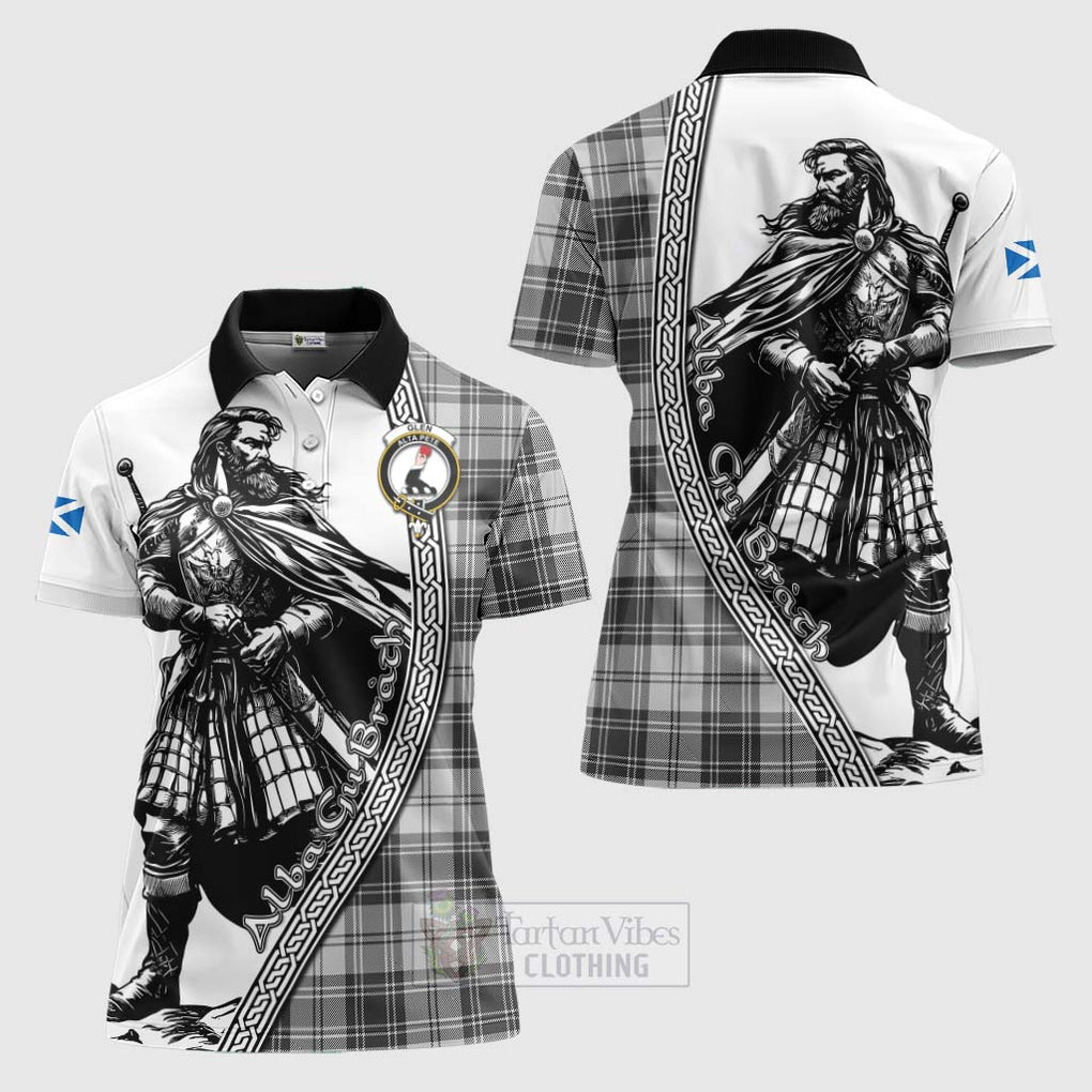 Tartan Vibes Clothing Glen Tartan Clan Crest Women's Polo Shirt with Highlander Warrior Celtic Style