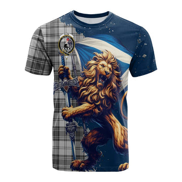 Tartan Vibes Clothing Glen Tartan Family Crest Cotton T-shirt with Scottish Majestic Lion