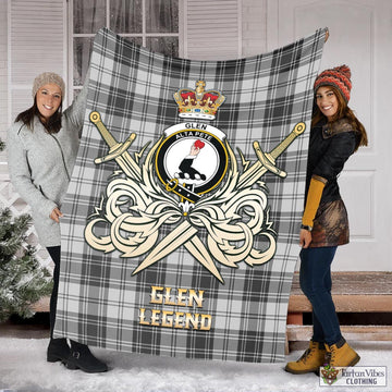 Glen Tartan Blanket with Clan Crest and the Golden Sword of Courageous Legacy