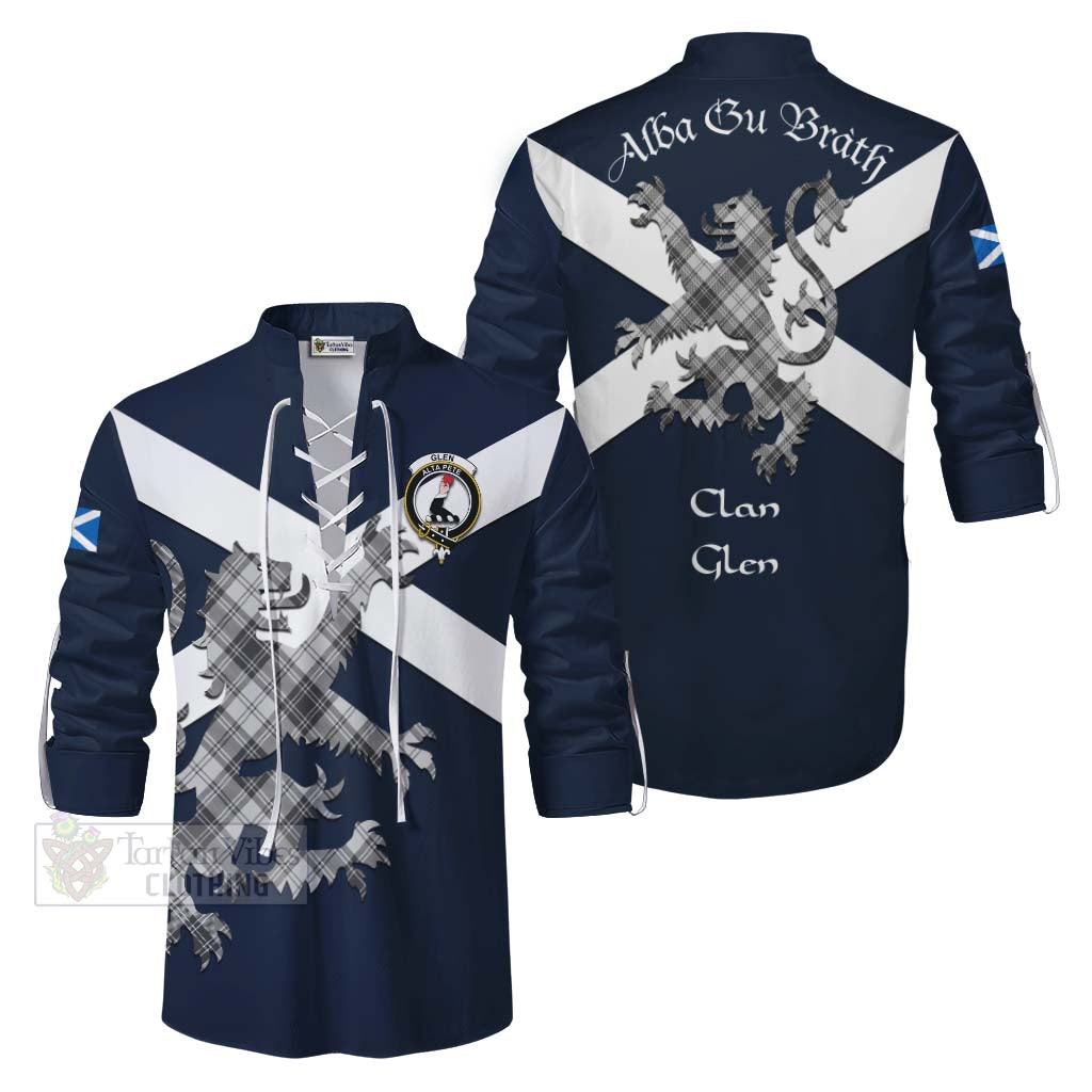 Tartan Vibes Clothing Glen Tartan Lion Rampant Ghillie Kilt Shirt Proudly Display Your Heritage with Alba Gu Brath and Clan Name