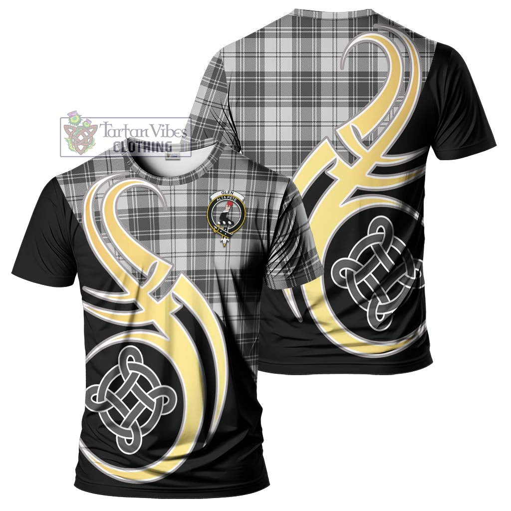 Tartan Vibes Clothing Glen Tartan T-Shirt with Family Crest and Celtic Symbol Style