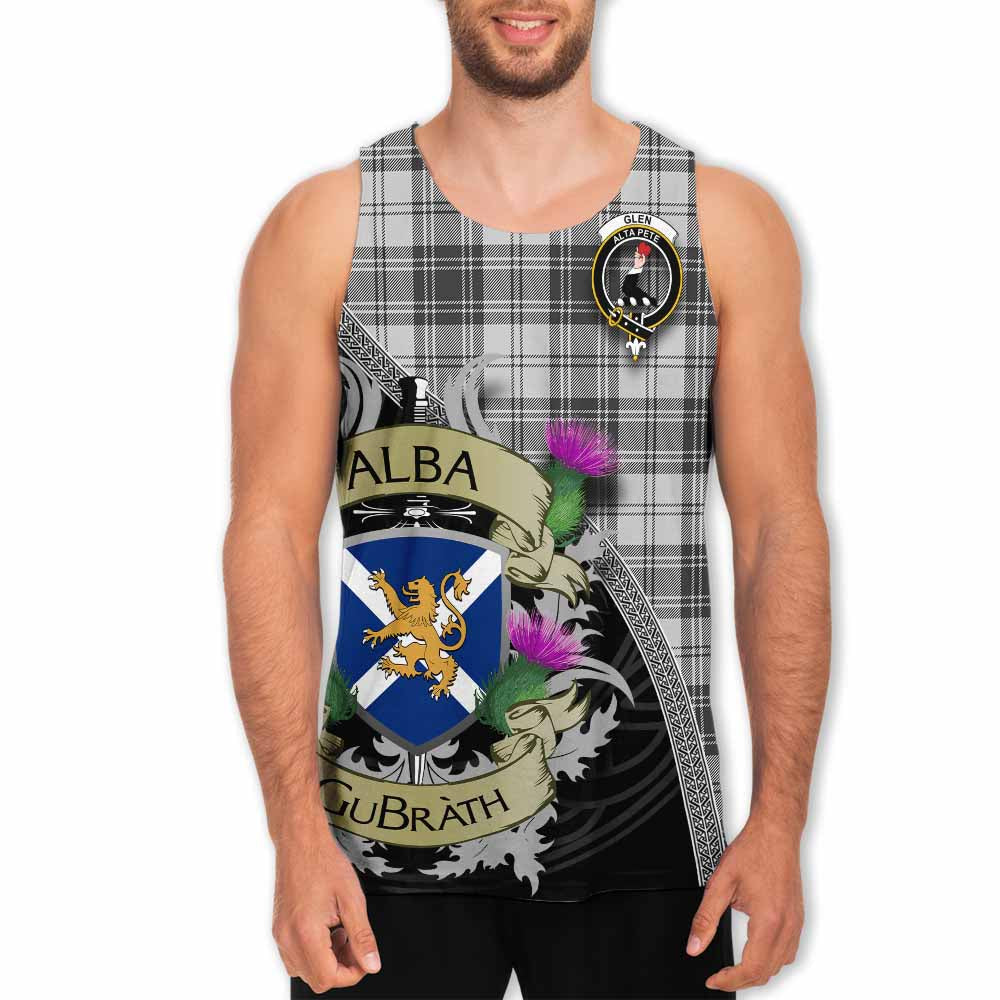 Tartan Vibes Clothing Glen Tartan Family Crest Men's Tank Top Lion Rampant Royal Thistle Shield Celtic Inspired
