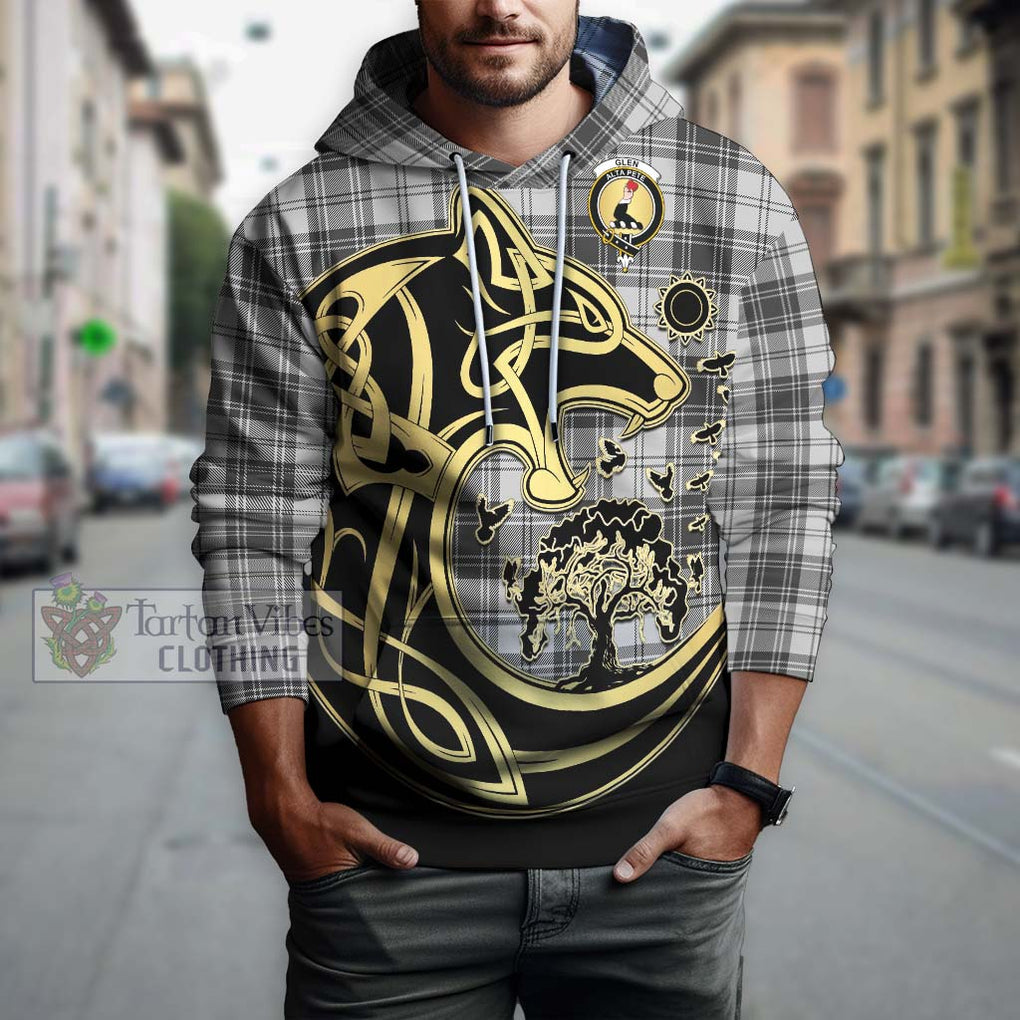 Glen Tartan Hoodie with Family Crest Celtic Wolf Style Zip Hoodie - Tartan Vibes Clothing