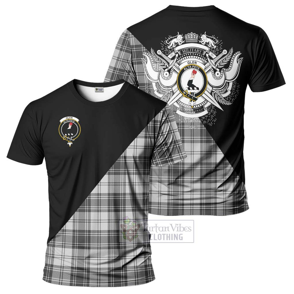 Glen Tartan T-Shirt with Family Crest and Military Logo Style Kid's Shirt - Tartanvibesclothing Shop
