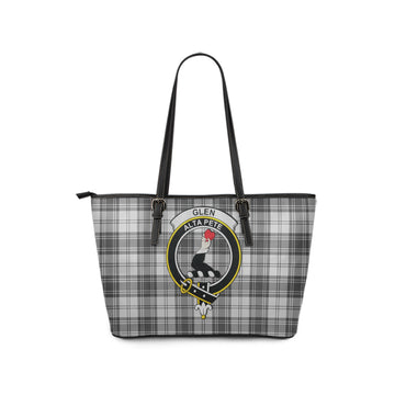 Glen Tartan Leather Tote Bag with Family Crest