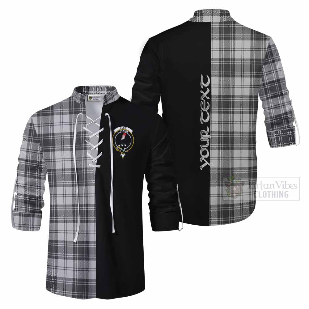 Tartan Vibes Clothing Glen Tartan Ghillie Kilt Shirt with Family Crest and Half Of Me Style