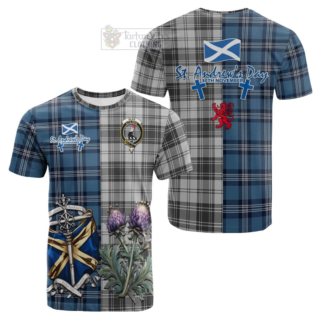 Tartan Vibes Clothing Glen Tartan Cotton T-shirt Happy St. Andrew's Day Half Tartan Style