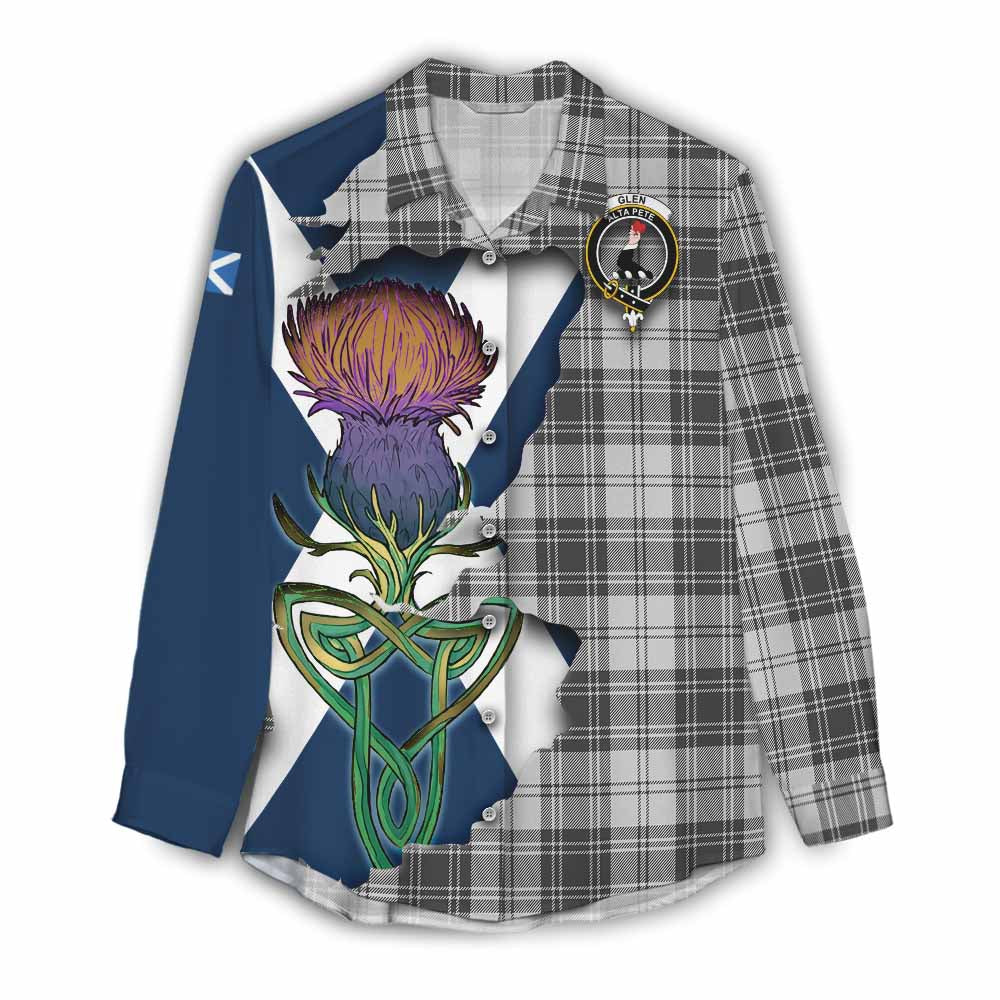 Tartan Vibes Clothing Glen Tartan Family Crest Women's Casual Shirt Scottish Thistle Celtic Inspired