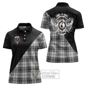 Glen Tartan Women's Polo Shirt with Family Crest and Military Logo Style Women - Tartanvibesclothing Shop