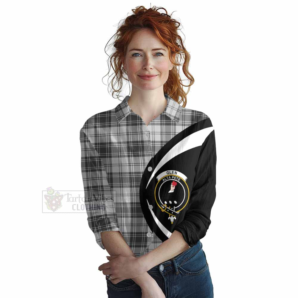 Tartan Vibes Clothing Glen Tartan Women's Casual Shirt with Family Crest Circle Style