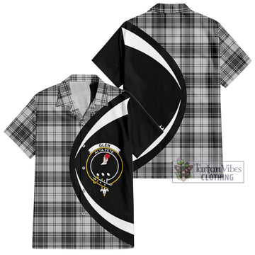 Glen Tartan Short Sleeve Button Up with Family Crest Circle Style Kid - Tartan Vibes Clothing