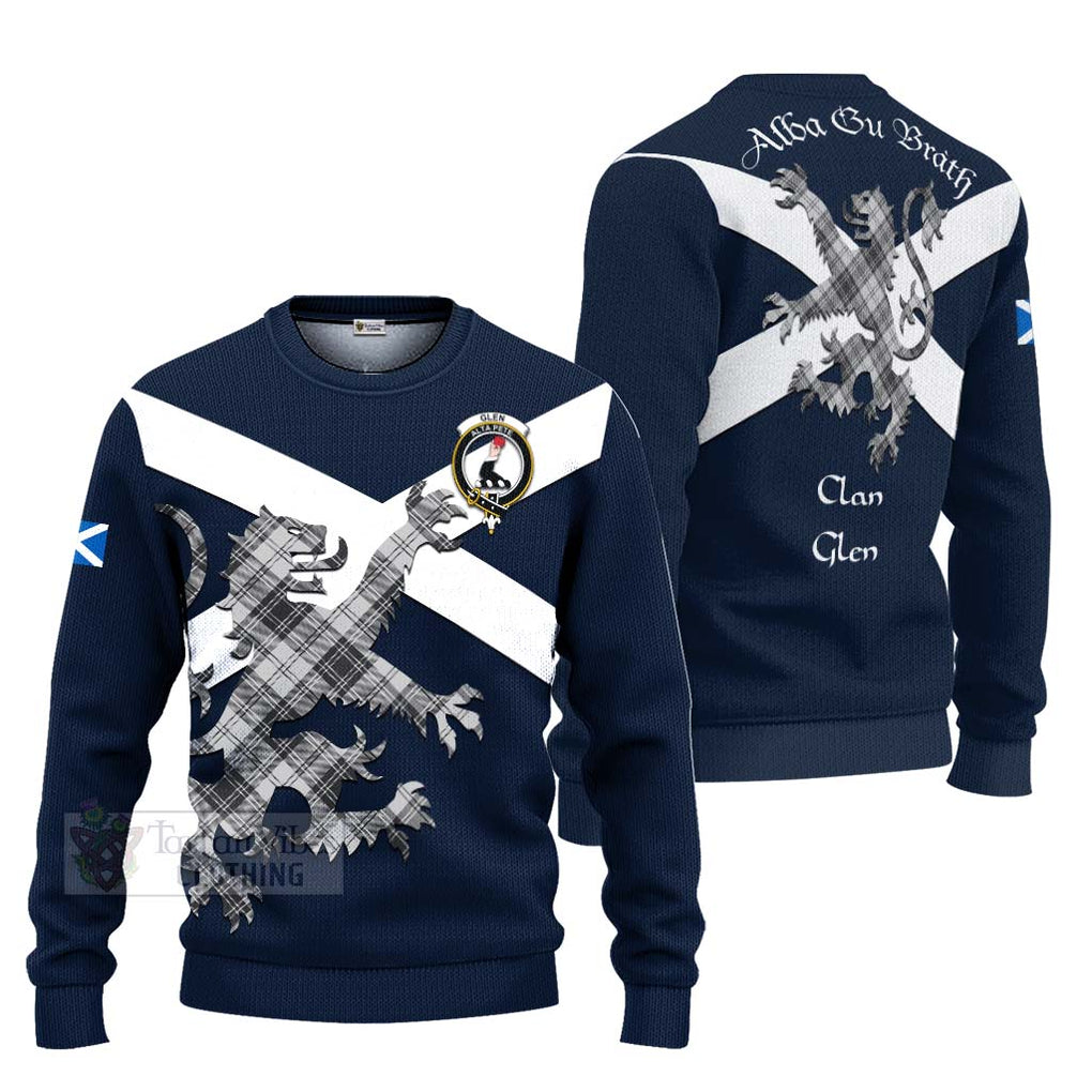 Tartan Vibes Clothing Glen Tartan Lion Rampant Knitted Sweater – Proudly Display Your Heritage with Alba Gu Brath and Clan Name