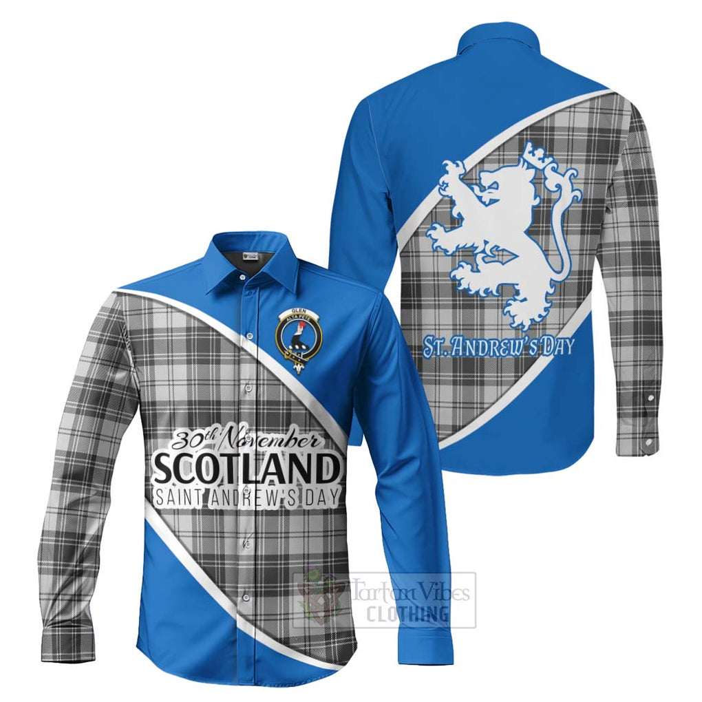 Tartan Vibes Clothing Glen Family Crest Tartan Long Sleeve Button Shirt Celebrate Saint Andrew's Day in Style