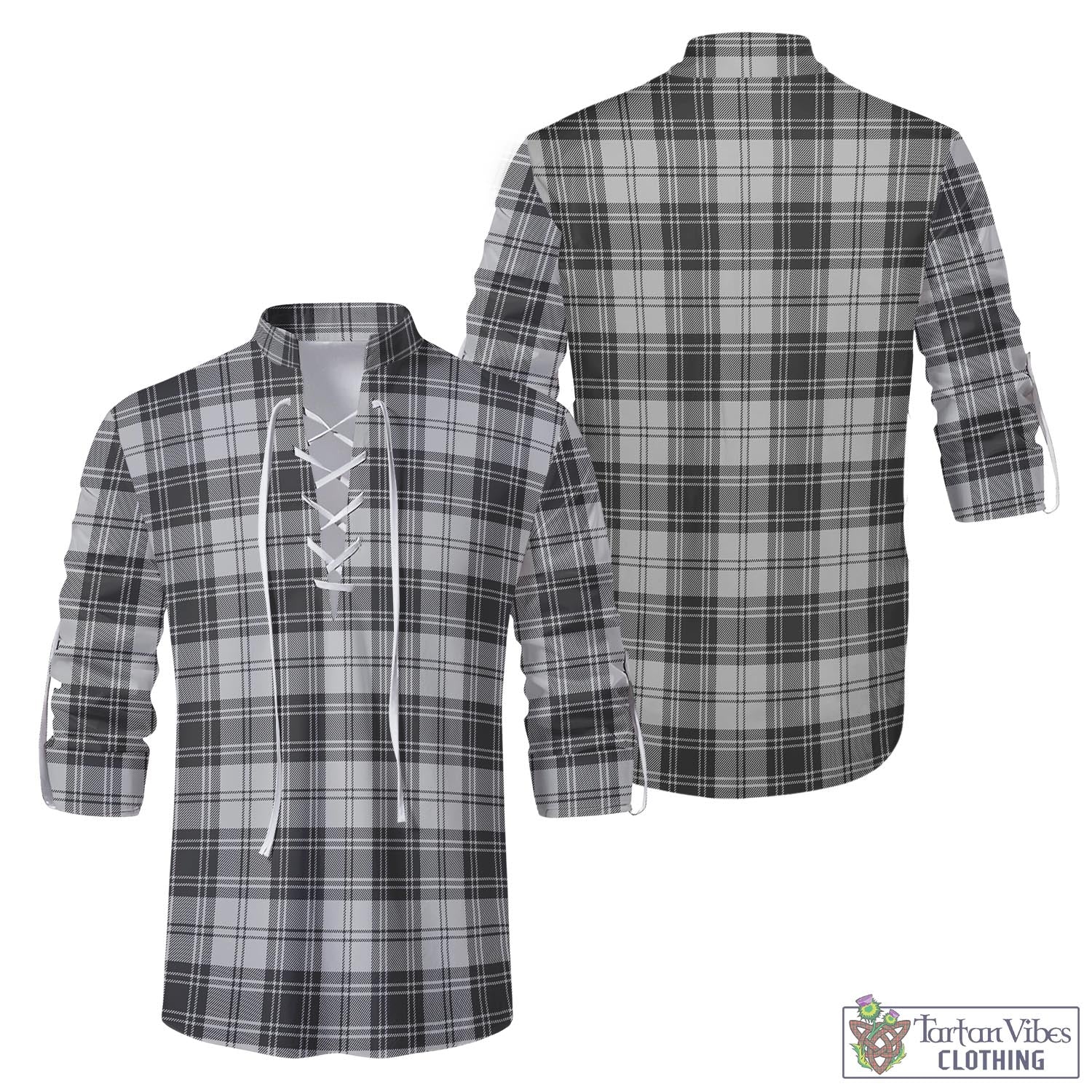 Tartan Vibes Clothing Glen Tartan Men's Scottish Traditional Jacobite Ghillie Kilt Shirt