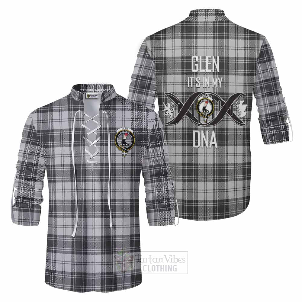 Tartan Vibes Clothing Glen Tartan Ghillie Kilt Shirt with Family Crest DNA In Me Style