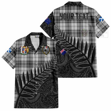 Glen Crest Tartan Hawaiian Shirt with New Zealand Silver Fern Half Style