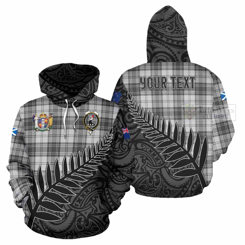 Tartan Vibes Clothing Glen Crest Tartan Hoodie with New Zealand Silver Fern Half Style