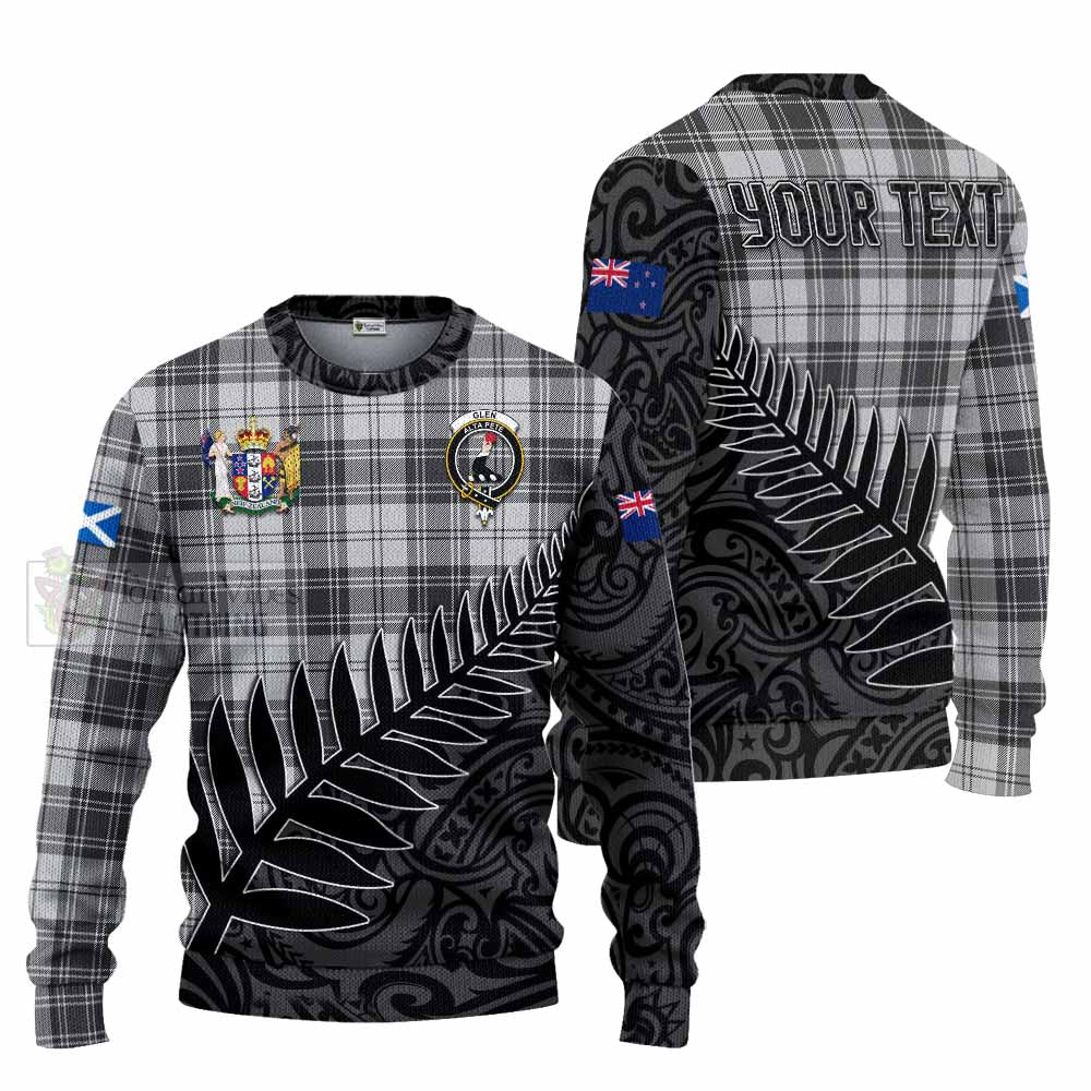 Tartan Vibes Clothing Glen Crest Tartan Knitted Sweater with New Zealand Silver Fern Half Style