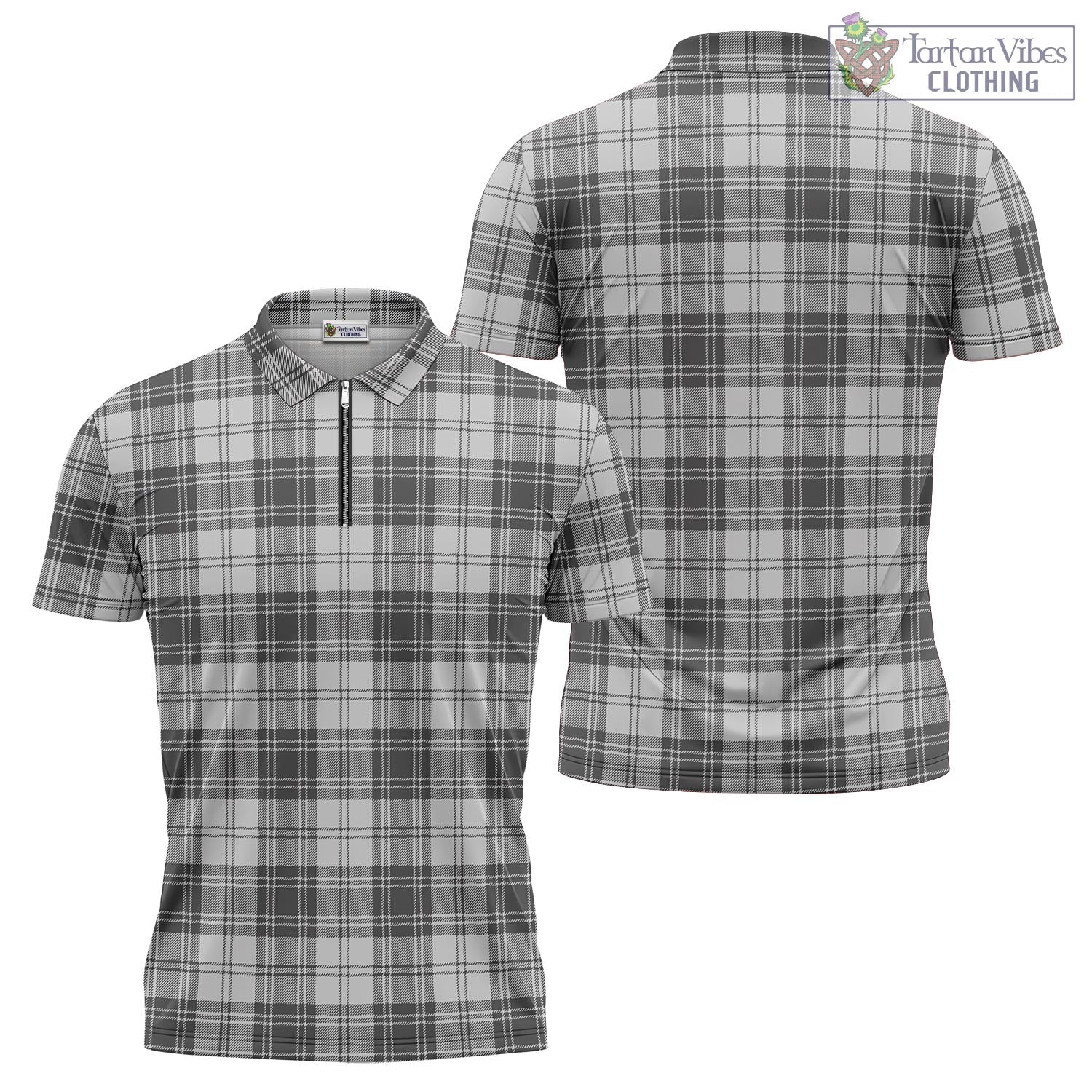 Tartan Vibes Clothing Glen Tartan Zipper Polo Shirt