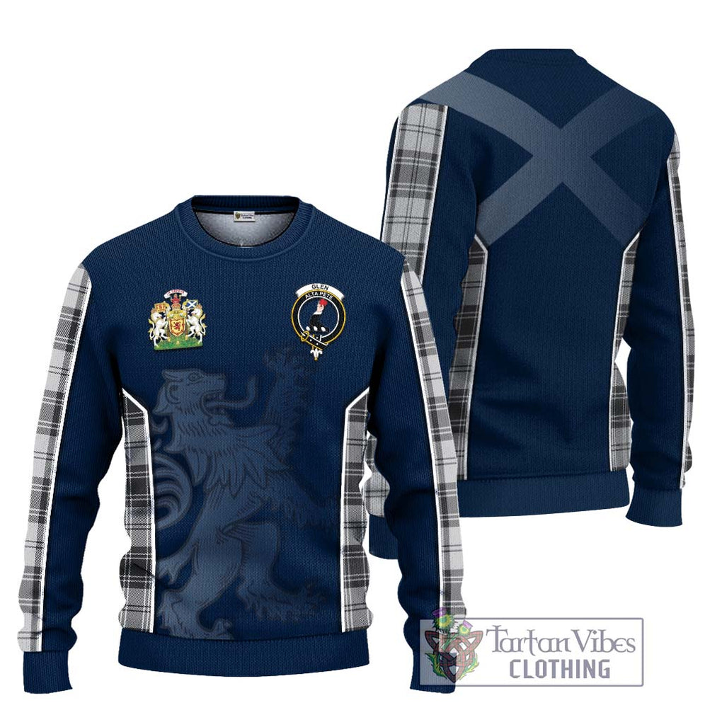 Glen Tartan Knitted Sweater with Family Crest and Lion Rampant Vibes Sport Style Unisex - Tartan Vibes Clothing