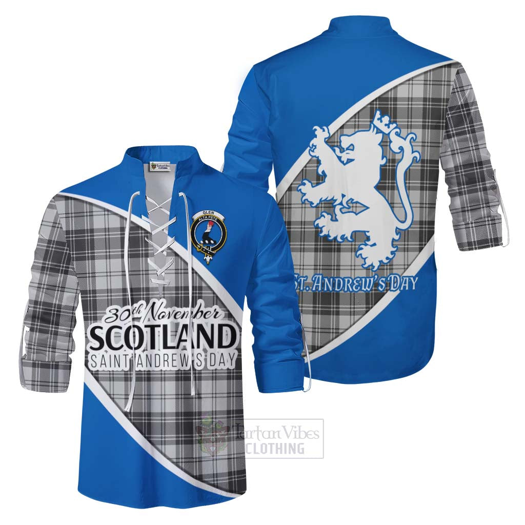 Tartan Vibes Clothing Glen Family Crest Tartan Ghillie Kilt Shirt Celebrate Saint Andrew's Day in Style