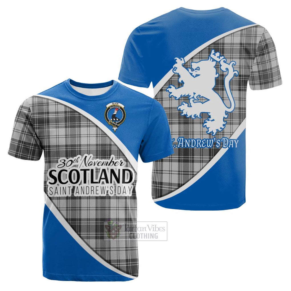 Tartan Vibes Clothing Glen Family Crest Tartan Cotton T-shirt Celebrate Saint Andrew's Day in Style