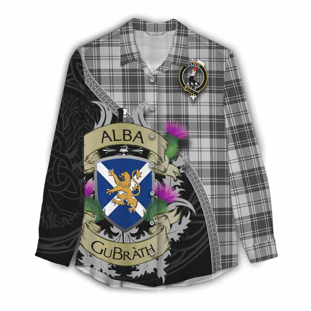 Tartan Vibes Clothing Glen Tartan Family Crest Women's Casual Shirt Lion Rampant Royal Thistle Shield Celtic Inspired