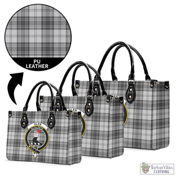 Glen Tartan Luxury Leather Handbags with Family Crest