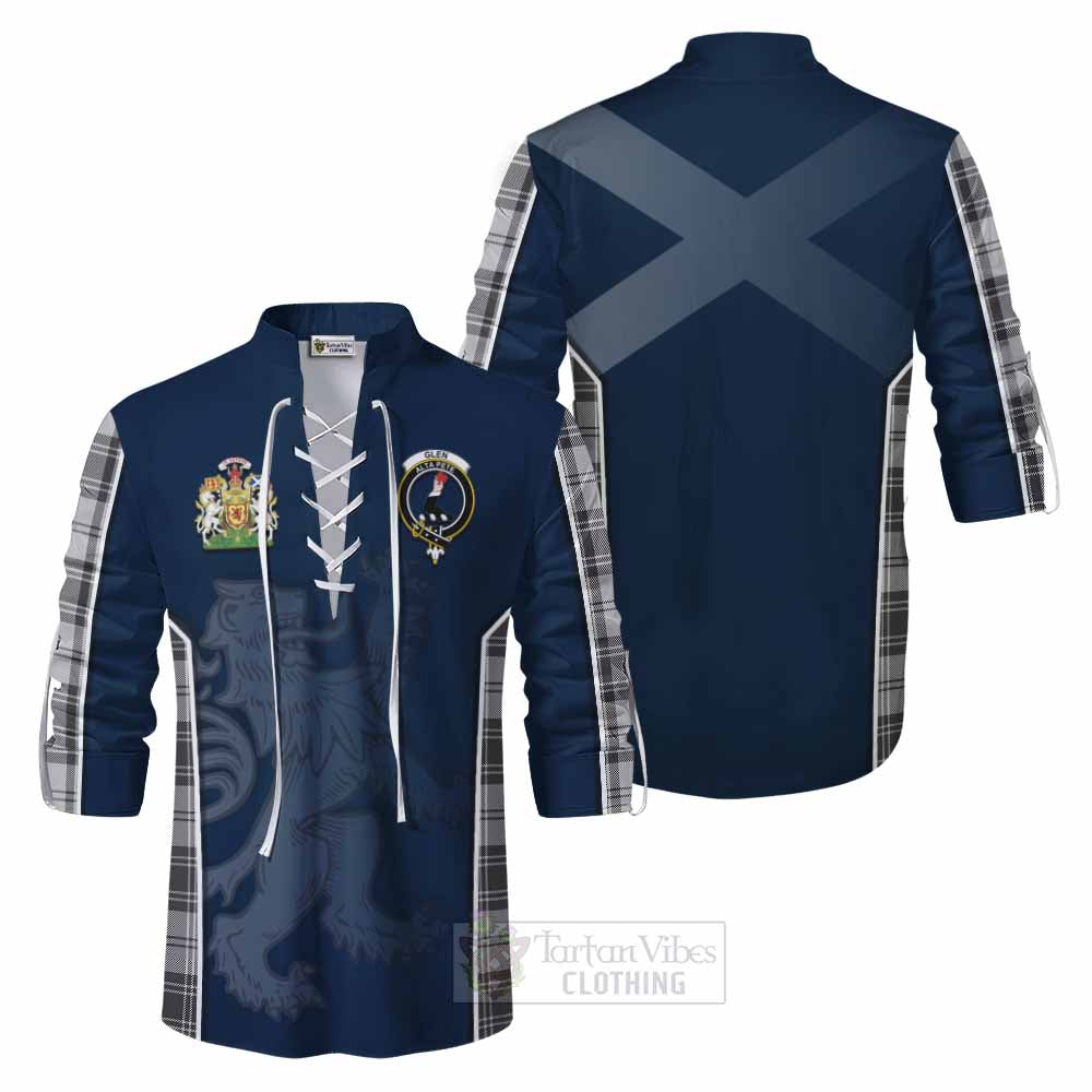 Tartan Vibes Clothing Glen Tartan Ghillie Kilt Shirt with Family Crest and Lion Rampant Vibes Sport Style