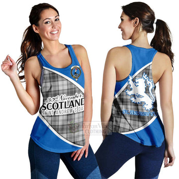 Tartan Vibes Clothing Glen Family Crest Tartan Women's Racerback Tanks Celebrate Saint Andrew's Day in Style