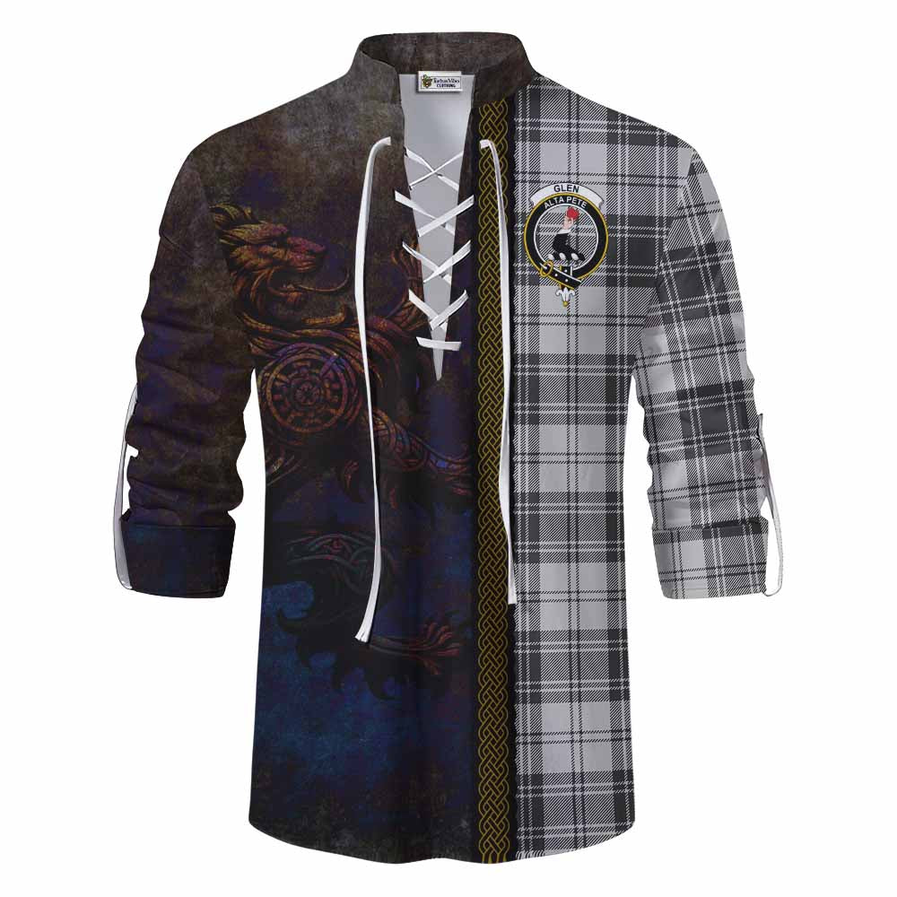 Tartan Vibes Clothing Glen Tartan Family Crest Ghillie Kilt Shirt Alba Gu Brath Be Brave Lion Ancient Style