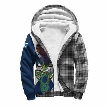 Glen Tartan Family Crest Sherpa Hoodie Scottish Thistle Celtic Inspired