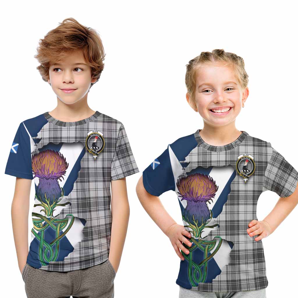 Tartan Vibes Clothing Glen Tartan Family Crest Kid T-Shirt Scottish Thistle Celtic Inspired
