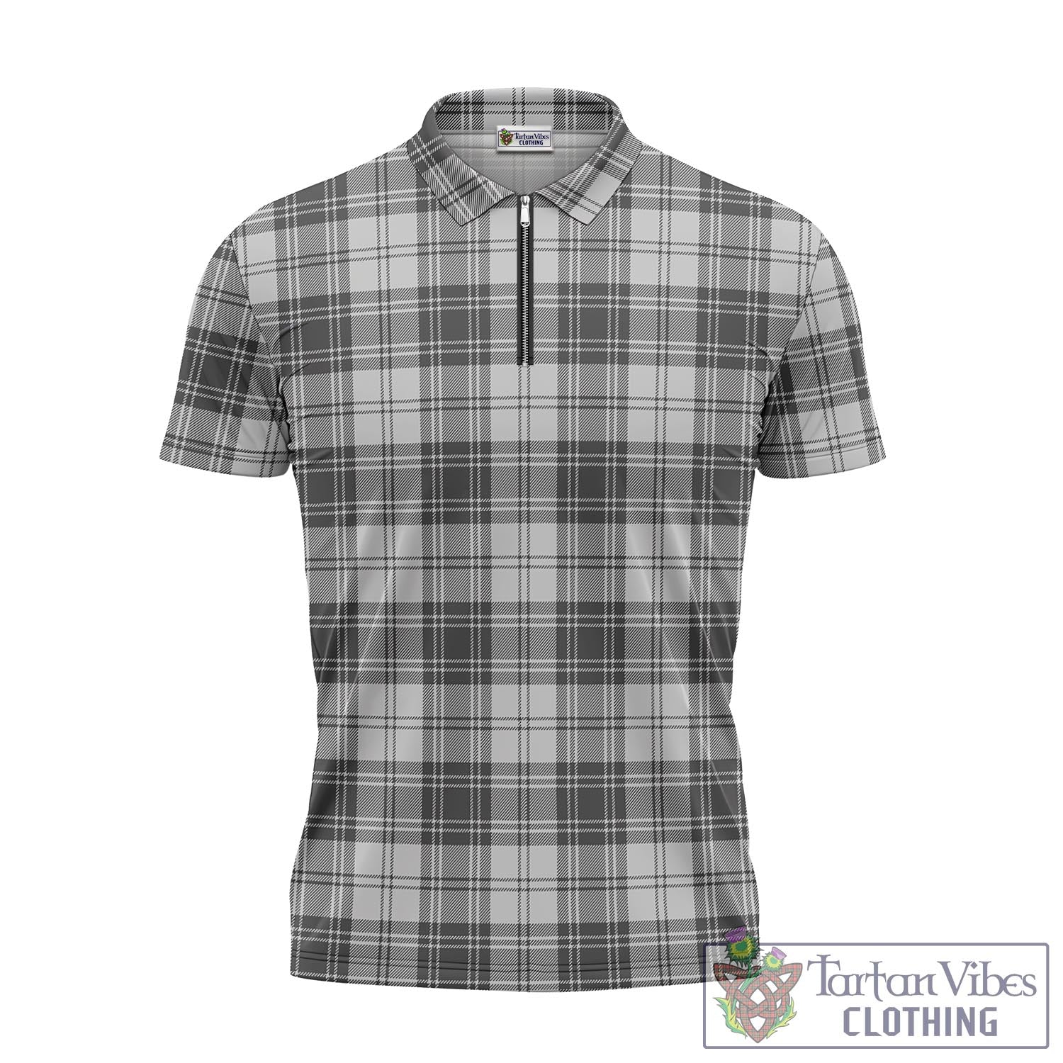 Tartan Vibes Clothing Glen Tartan Zipper Polo Shirt