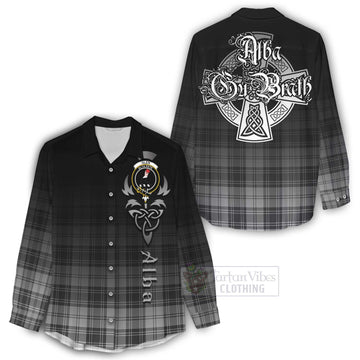 Tartan Vibes Clothing Glen Tartan Women's Casual Shirt Featuring Alba Gu Brath Family Crest Celtic Inspired