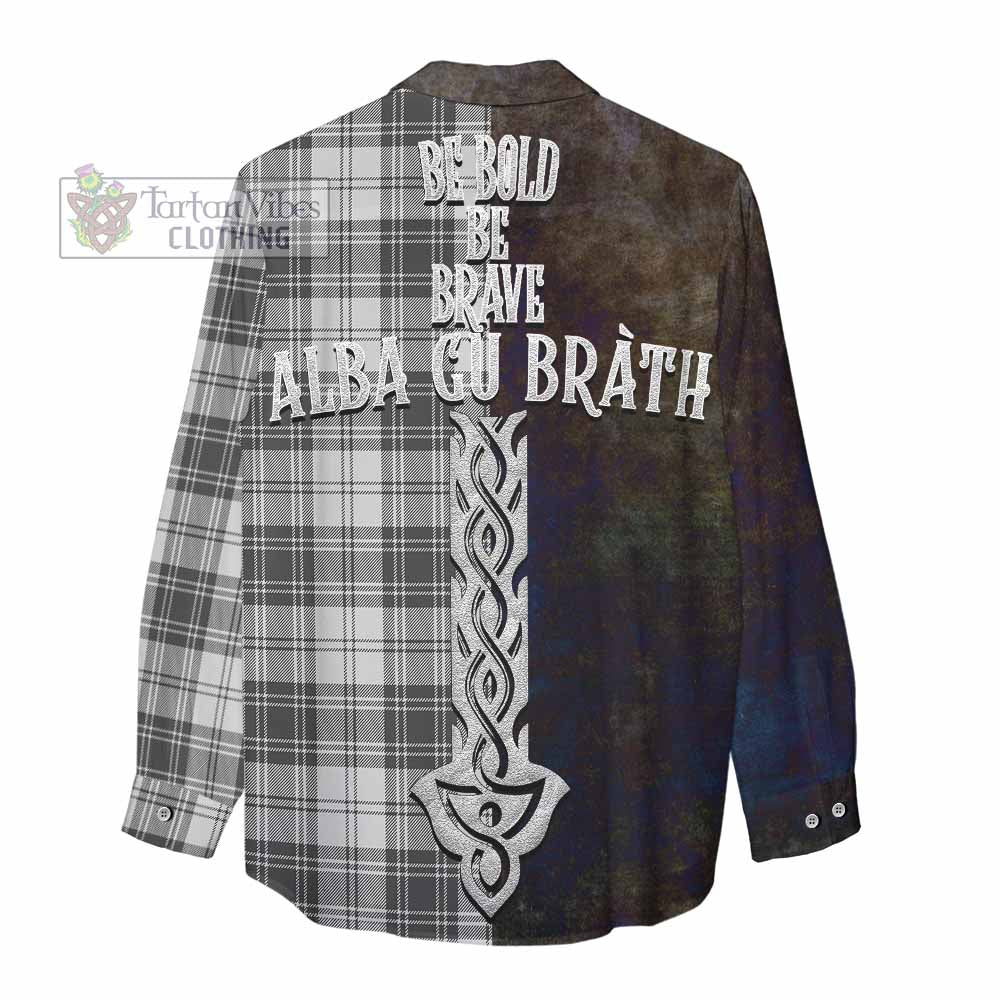 Tartan Vibes Clothing Glen Tartan Family Crest Women's Casual Shirt Alba Gu Brath Be Brave Lion Ancient Style