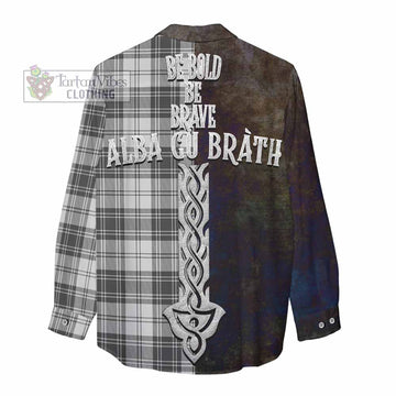 Glen Tartan Family Crest Women's Casual Shirt Alba Gu Brath Be Brave Lion Ancient Style