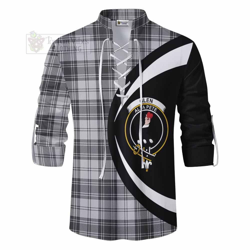 Tartan Vibes Clothing Glen Tartan Ghillie Kilt Shirt with Family Crest Circle Style