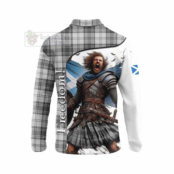 Glen Crest Tartan Long Sleeve Polo Shirt Inspired by the Freedom of Scottish Warrior