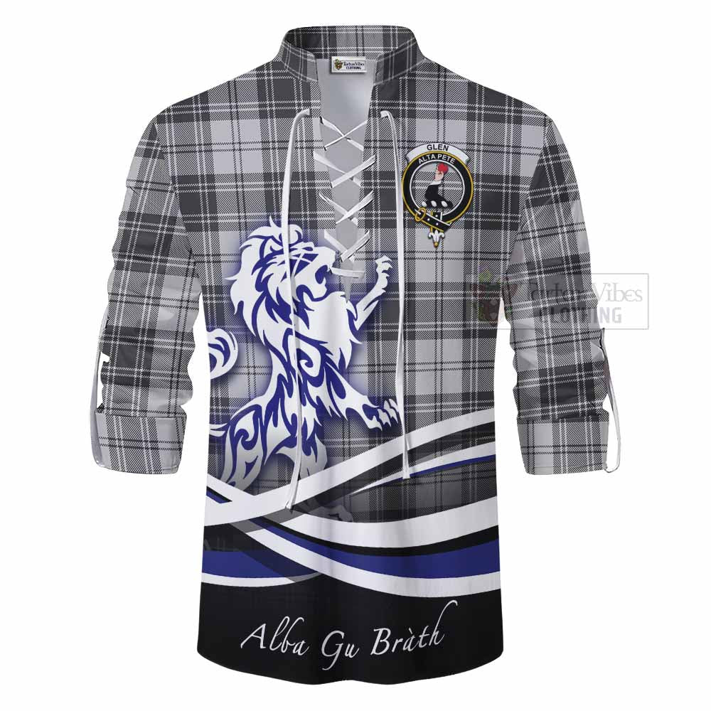 Tartan Vibes Clothing Glen Tartan Ghillie Kilt Shirt with Alba Gu Brath Regal Lion Emblem