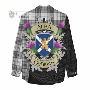 Glen Tartan Family Crest Women's Casual Shirt Lion Rampant Royal Thistle Shield Celtic Inspired
