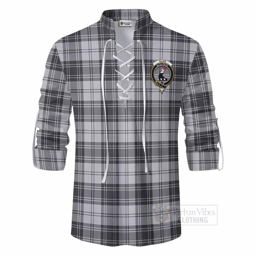 Tartan Vibes Clothing Glen Tartan Ghillie Kilt Shirt with Family Crest DNA In Me Style