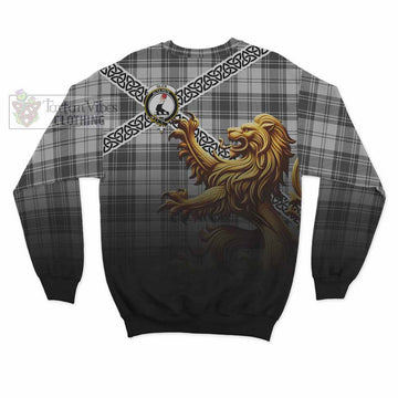 Glen Crest Tartan Sweatshirt with Golden Lion Emblem Celtic Style