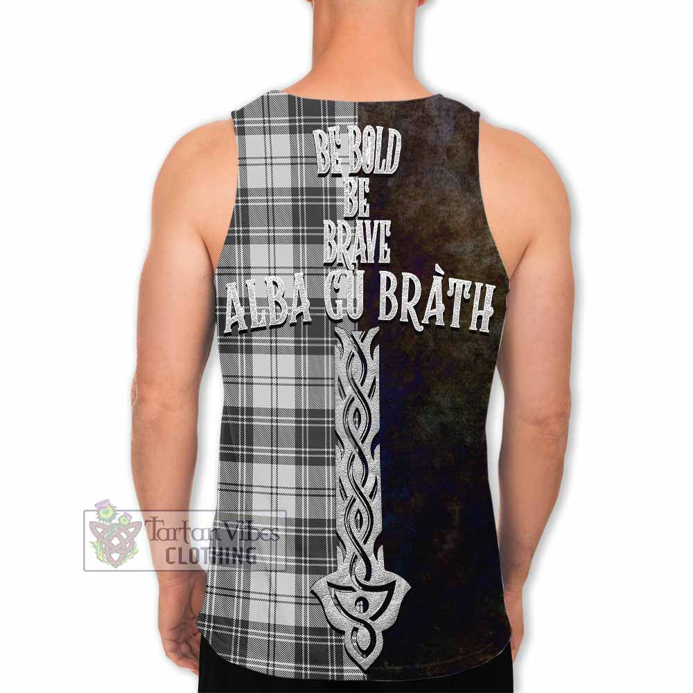 Tartan Vibes Clothing Glen Tartan Family Crest Men's Tank Top Alba Gu Brath Be Brave Lion Ancient Style