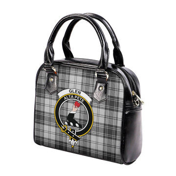 Glen Tartan Shoulder Handbags with Family Crest