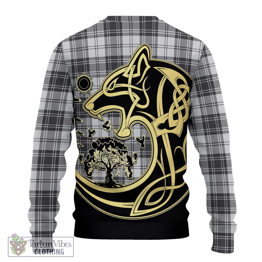 Glen Tartan Knitted Sweater with Family Crest Celtic Wolf Style - Tartan Vibes Clothing