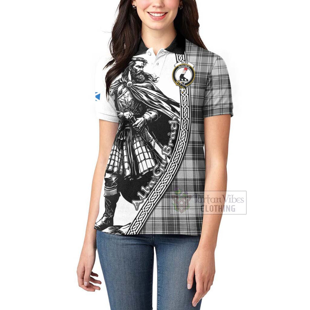 Tartan Vibes Clothing Glen Tartan Clan Crest Women's Polo Shirt with Highlander Warrior Celtic Style